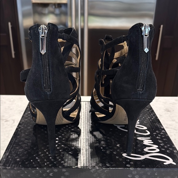 SAM EDELMAN ALBA Black Suede Heels - Picture 5 of 13